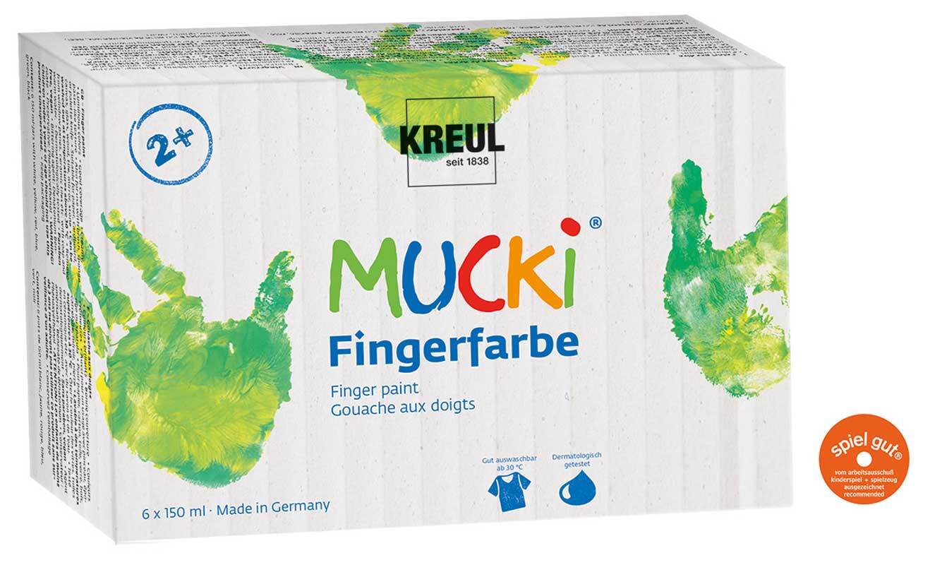 Vingerverfset MUCKI Basic - 6 x 150 ml