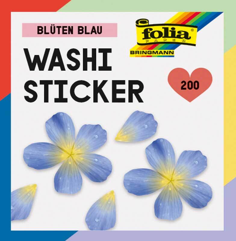 Stickers Washi - fleurs bleues