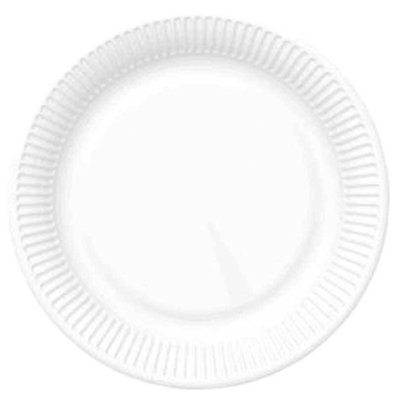 Assiette en papier blanche, &#xD8; 18 cm