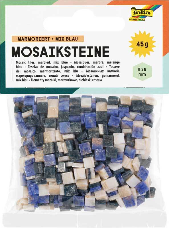 Mosa&#xEF;que m&#xE9;lange marbr&#xE9; - 10 x 10 mm, bleu