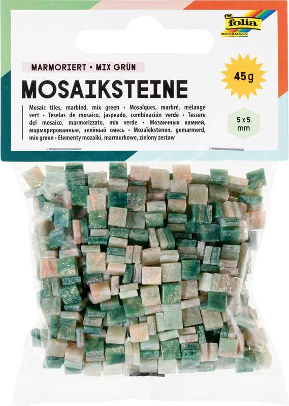 Mosa&#xEF;que m&#xE9;lange marbr&#xE9; - 5 x 5 mm, vert