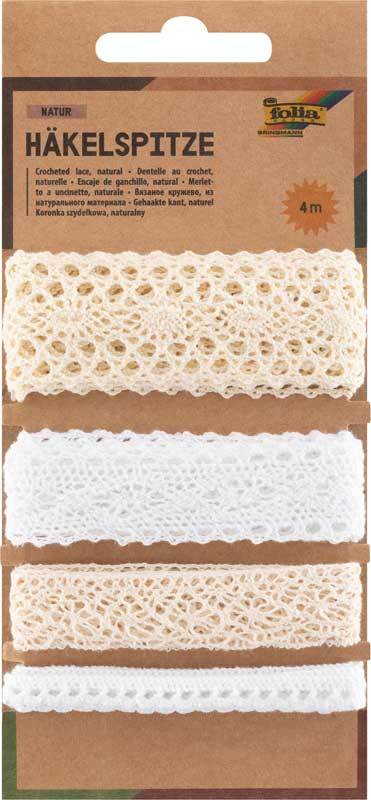 Bordure crochet&#xE9;e - 4 m, naturel