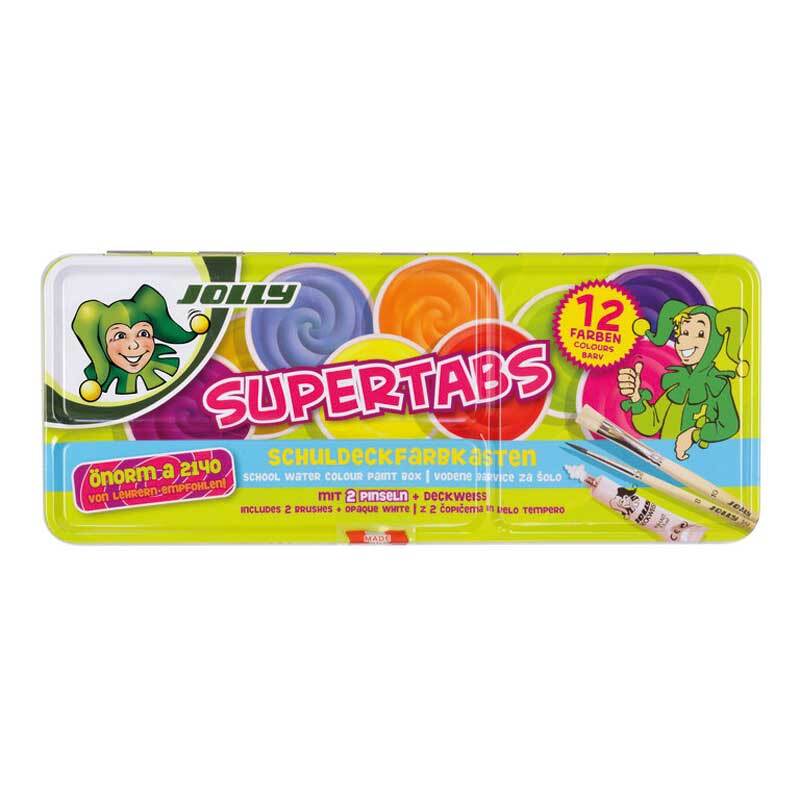 Dekkende waterverf Jolly Supertabs, 12 kleuren