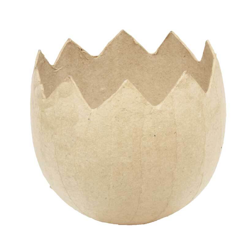 Papier-maché - eierschaal, Ø ca. 11 cm