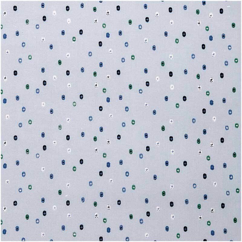 Tissu coton - imprimé, bleu clair/points graphique